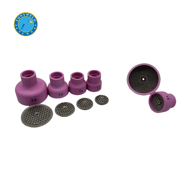 Pink ceramic nozzle 12# 14# 16# 24# with sieve for tig welding torch