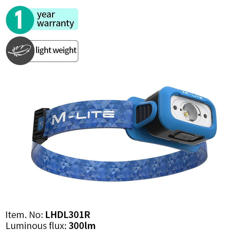 ALS 300lm rechargeable led head flashlight hand wave sensor camping headlamp