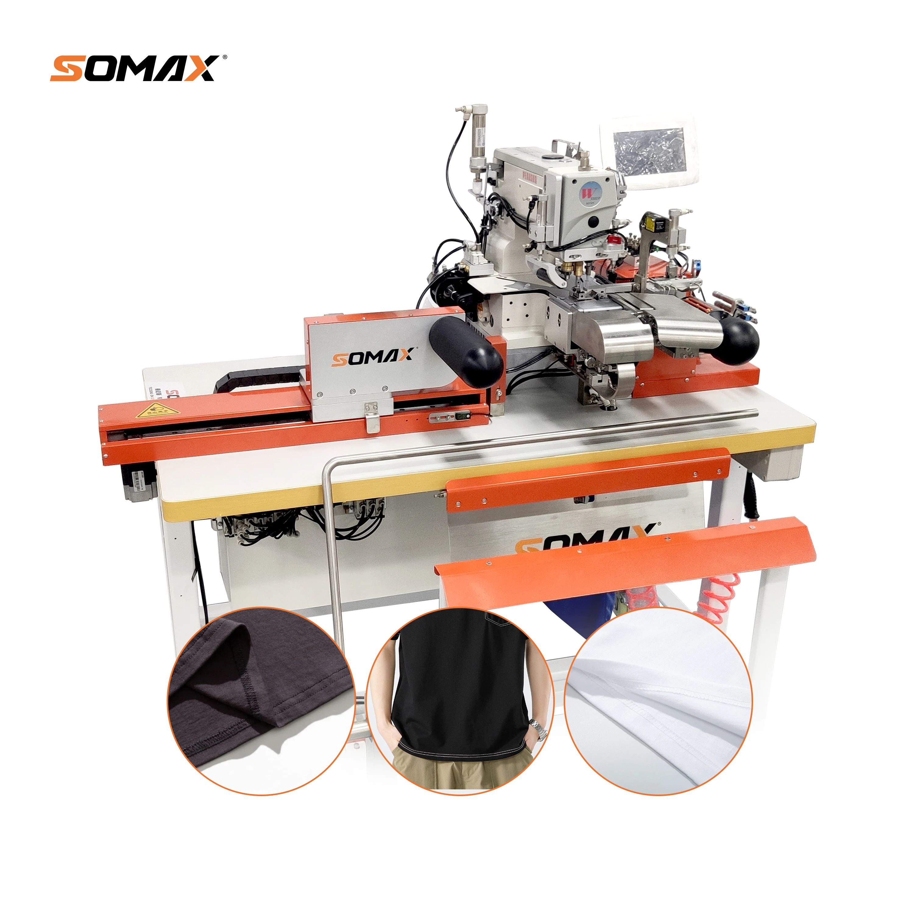 SOMAX SM-07A high efficient bottom hemming machines full automatic T-shirt homewear casualwear bottom sewing machines
