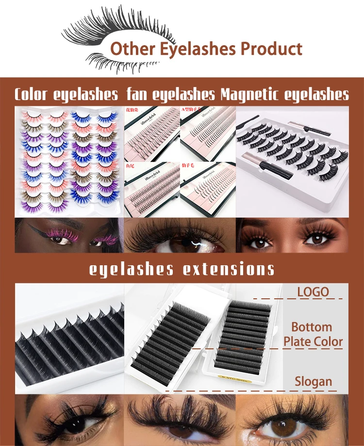 Create Your Own Brand Coloured Eyelashes Mink Lashes 25mm Fluffy