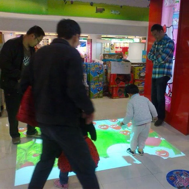 Chariot store floor interactive sensor, interactive projector games system.