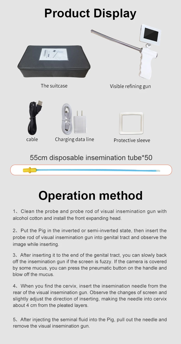 THR-AR300 Veterinary Insemination Instrument Ai Gun Artificial Insemination Gun with camera For Pig
