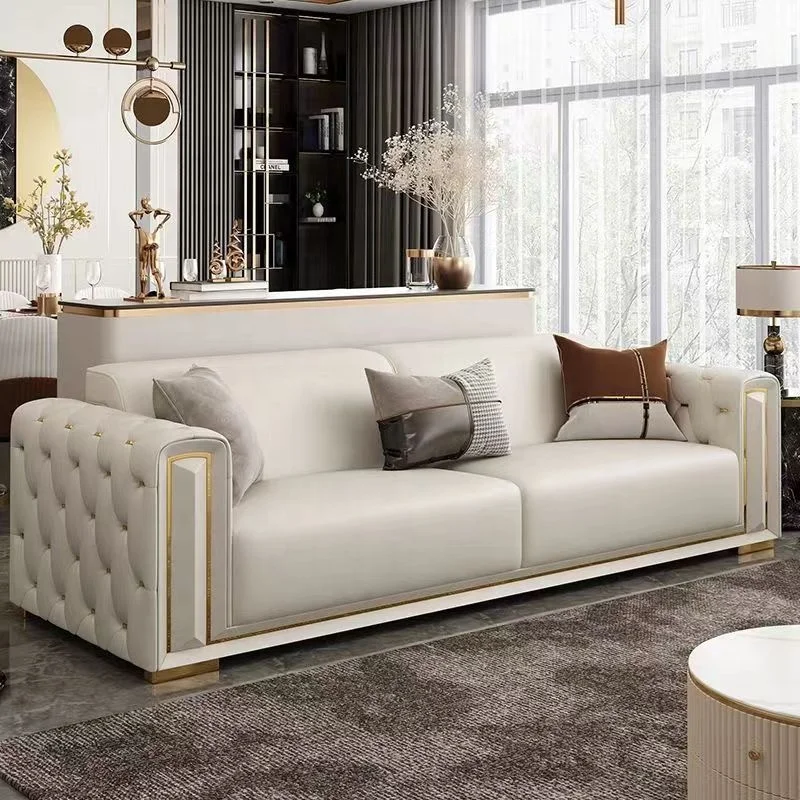 Italian Style Living Room Furniture L Shaped Sofa Set Hotel Modern Design Leather Sofa Modern Sectional Sofa Set 1 Piece CN;GUA