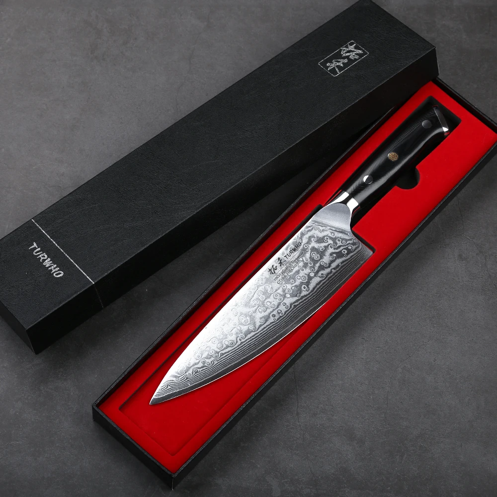 Factory Direct Sales Professional 8 Inch Damascus Chef Knife with G10 Handle