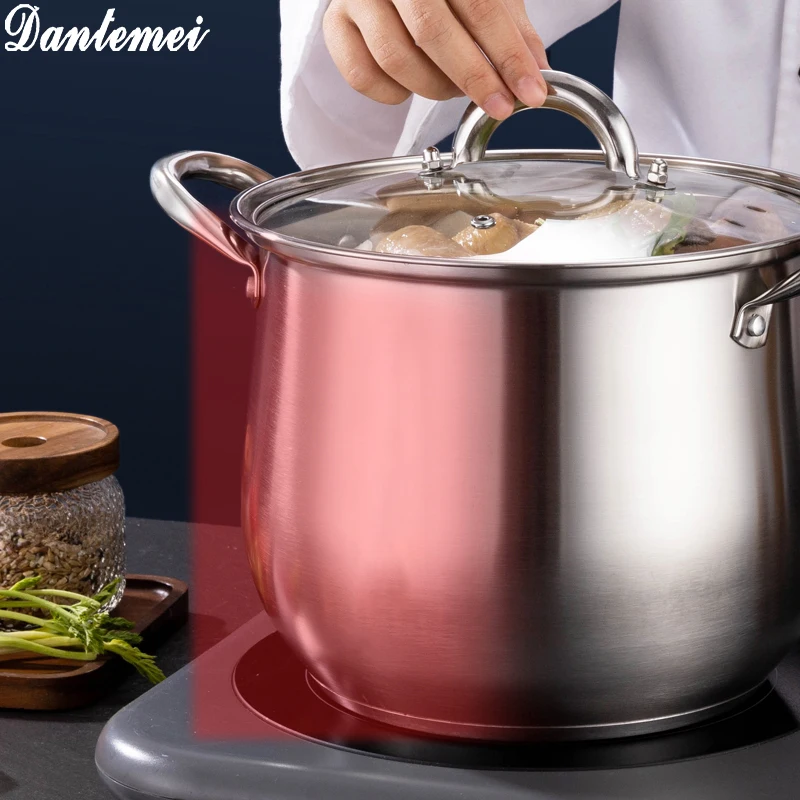 Factory Wholesale Super-high Soup Pots 304 Stainless Steel Stock Pot Kitchen Cooking Pot Sets With Lid