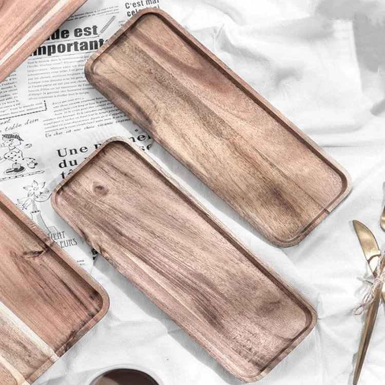 Wholesale Custom Classical Versatile Black Walnut Wood Rolling Trays