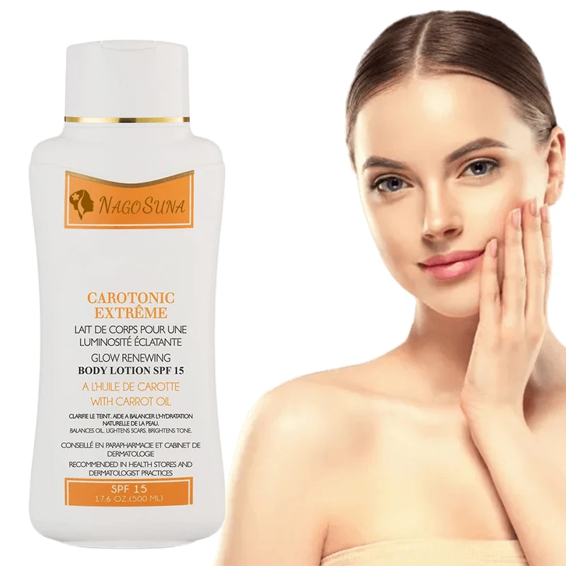 NAGOSUNA Black Dry Skin Light Body Lotion Carrot Oil  Blackberry Face Whitening Body Cream Lightening Lotion