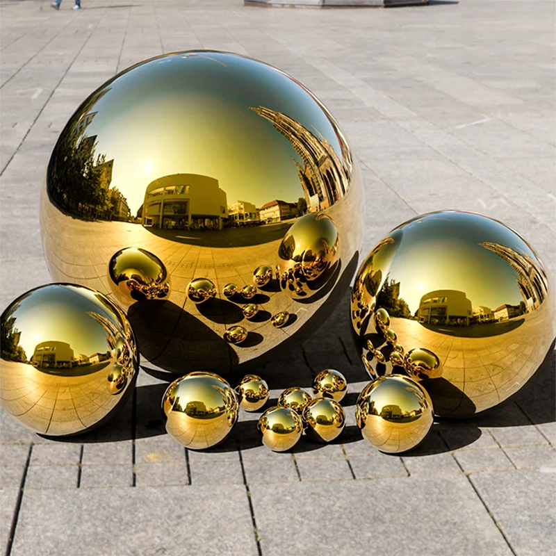 Golden Plated Hot Selling High Quality Stainless Steel Decoration Balls Mirror Polishing Hollow Ball