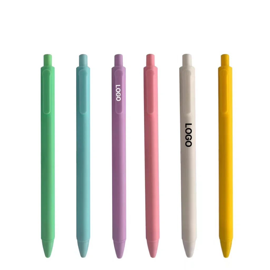 New Multi-color Simple Candy-colored Ballpoint Pen with Custom Logo Click-action Neutral Pen for Advertising Gifts 0.5mm Pen