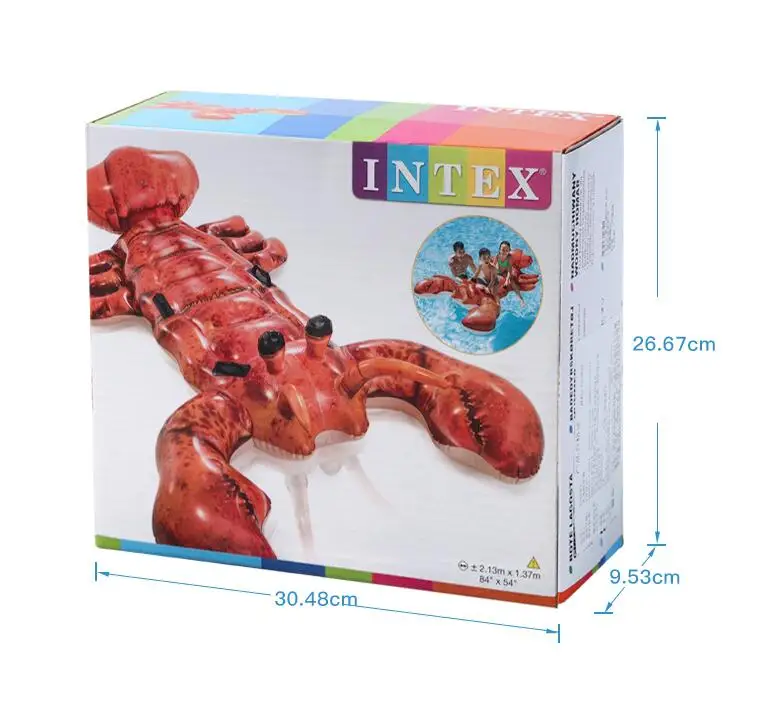 Моделируемый и реалистичный красный омар INTEX57533, плавающий коврик, водные крылья, детский надувной поплавок