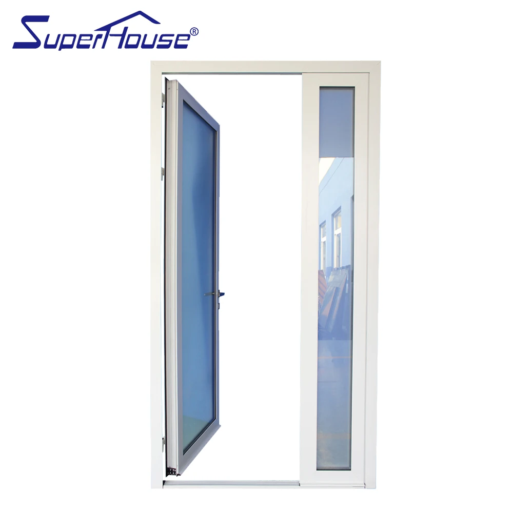 Superhouse new design Australia standard double glass aluminium smart lock hinged door for residential