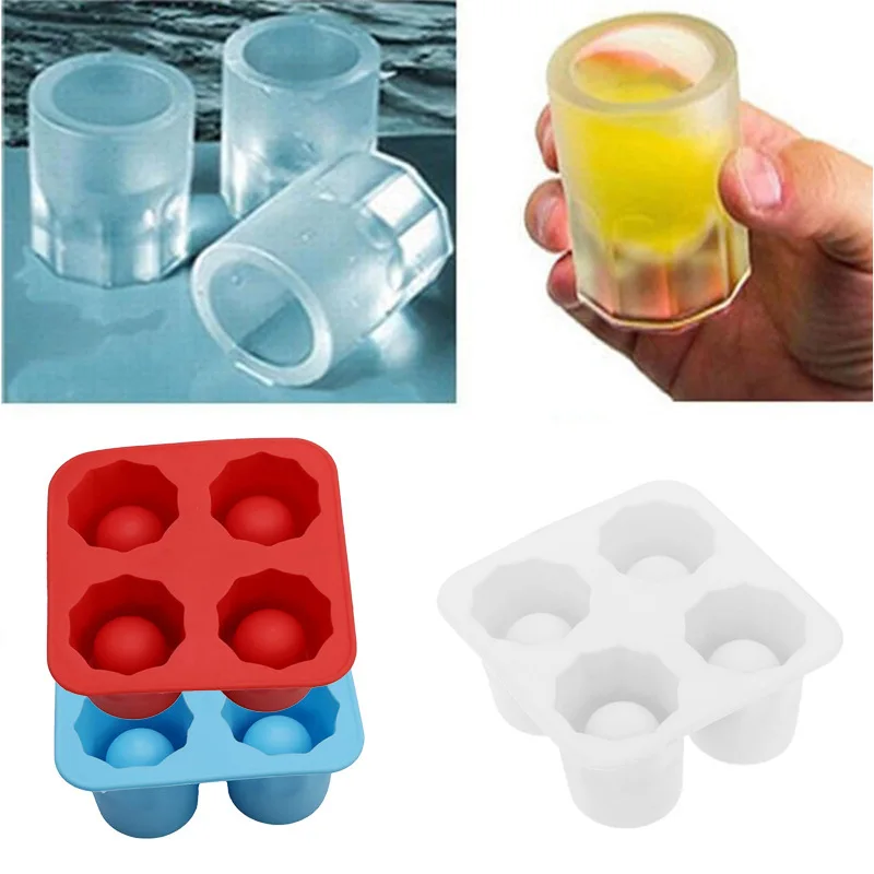 food grade silicone 3D 4 cups martini ice cup  silicone shot glasses ice  mold