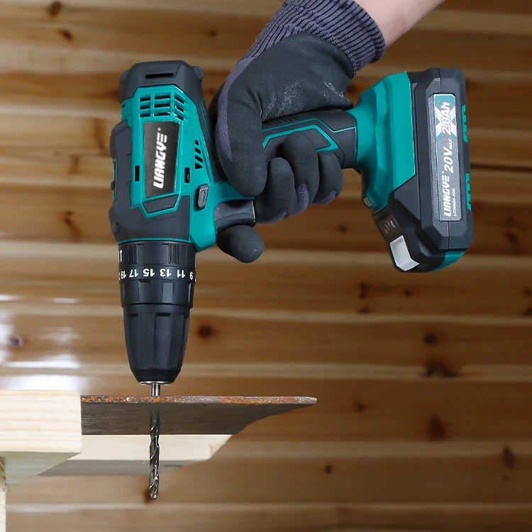 Rechargeable Lithium Battery 18V 20 Volt Cordless rechargeable battery powered drill set with 3.0A fast charger