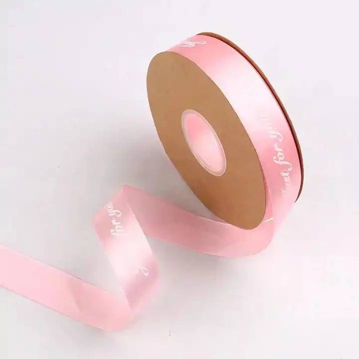 HENGWEI Manufacturer custom ribbon with logo decorative 100% polyester ribbon roll solid color for craft