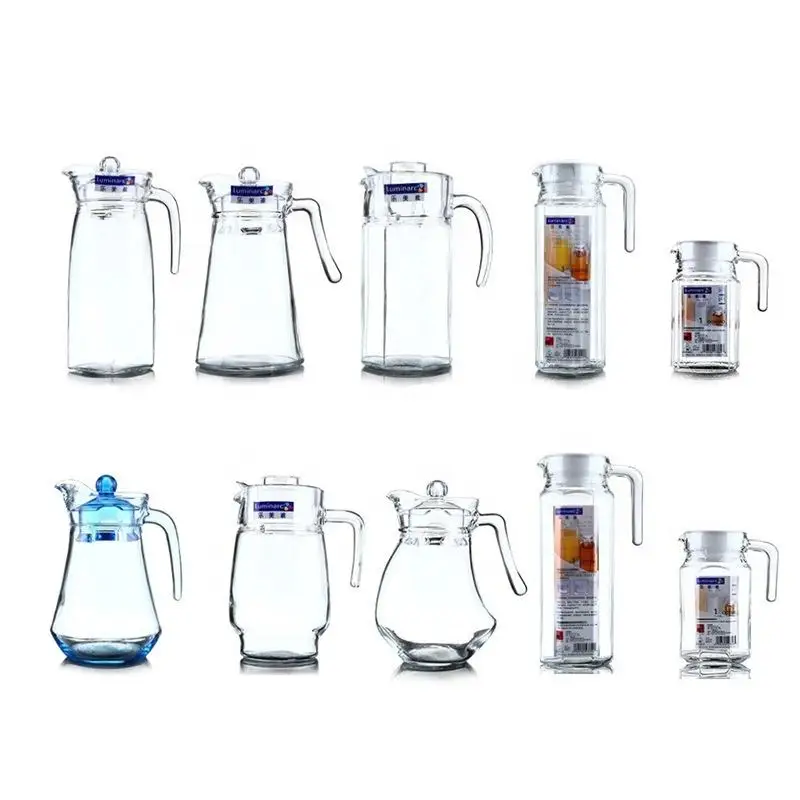 Luminarc Wholesale Glass tea pot water kettle collection 1L 2L moroccan teapot fountain with cups