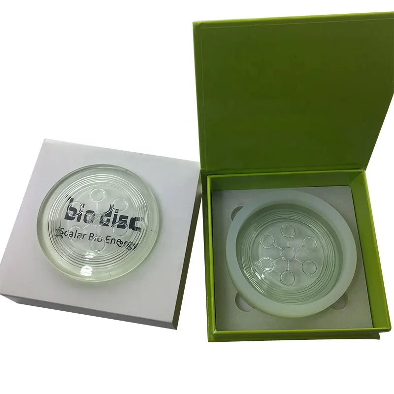 Cheap price 2200ions  quantum saclar bio glass disc 2 alpha spin disc energy bio with gift box . OEM logo .