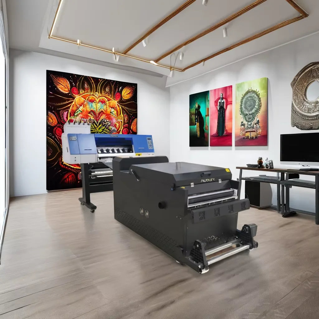 Audley 60cm i3200 DTF Garment Printer for Small Home Business Popular Powder Shaking Oven with A3 A4 A1 Dimensions Able Print A2