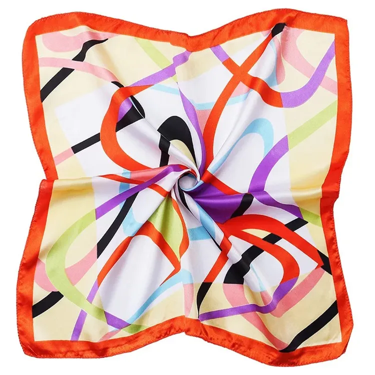 
Women square small scarf, manufacturer imitated silk square scarf 