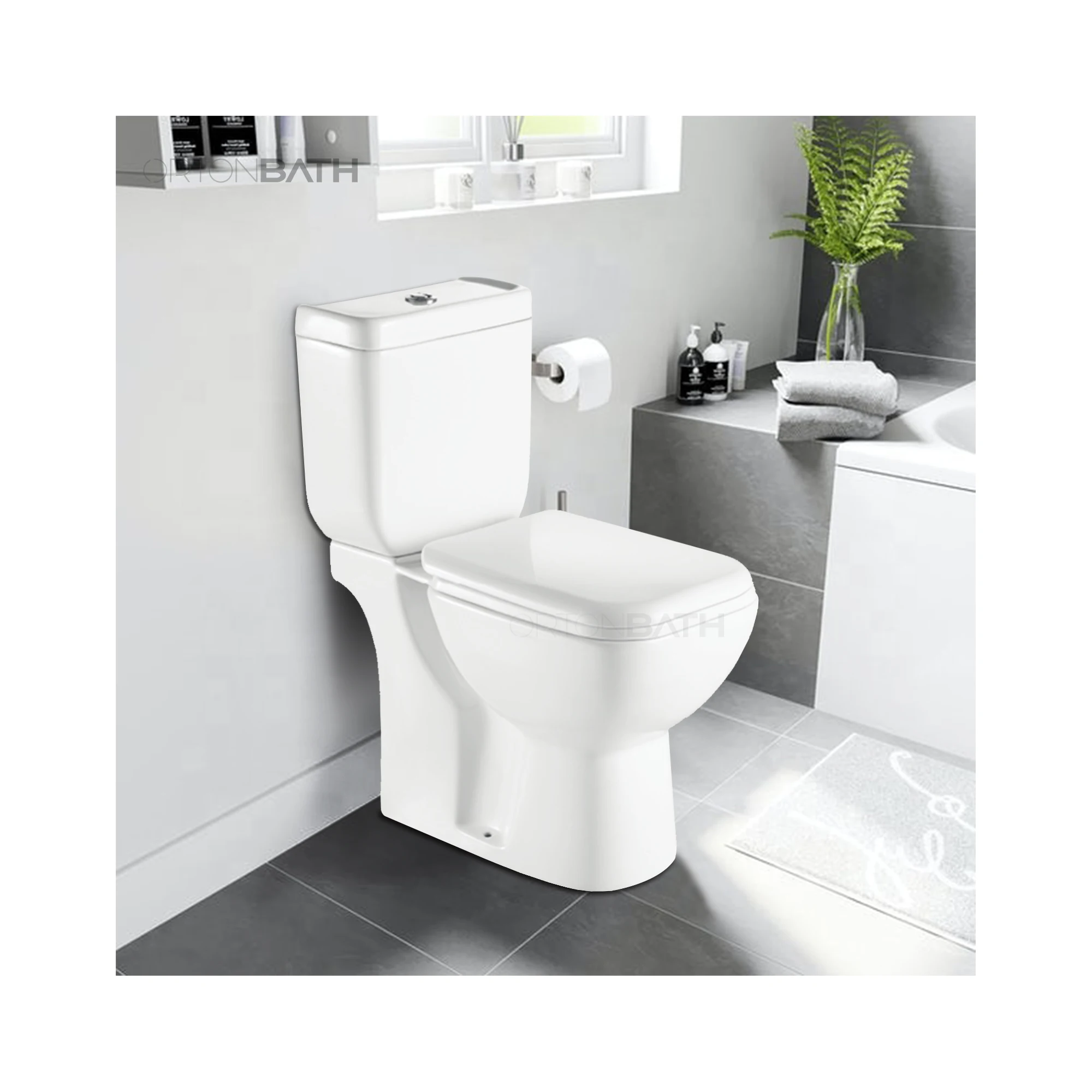 ORTONBATH africa two piece twyford Champion White round Toilet Bowl quick release toilet seat Economical cheap 2pc toilet
