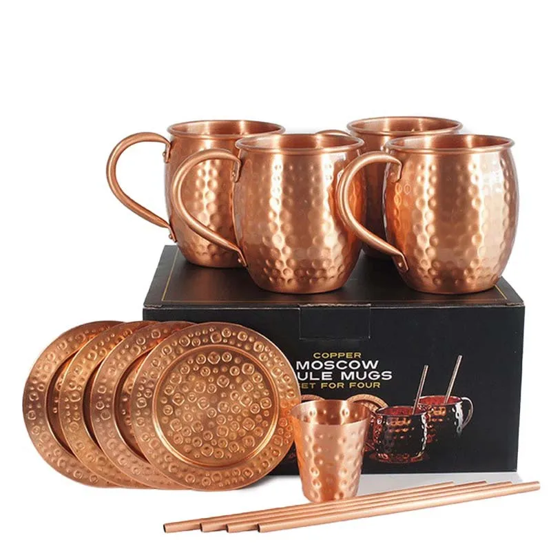High End Atmosphere And Class Pure Copper Moscow Mule Mug Cup Coffee Beer Drinking Cocktail for Party Bar Cup