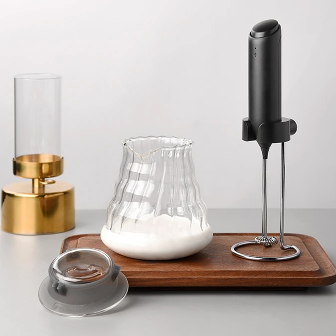 Electric Rechargeable Milk Frother Handheld Foam Maker with Stainless Whisk for Cappuccino Latte Bulletproof Coffee