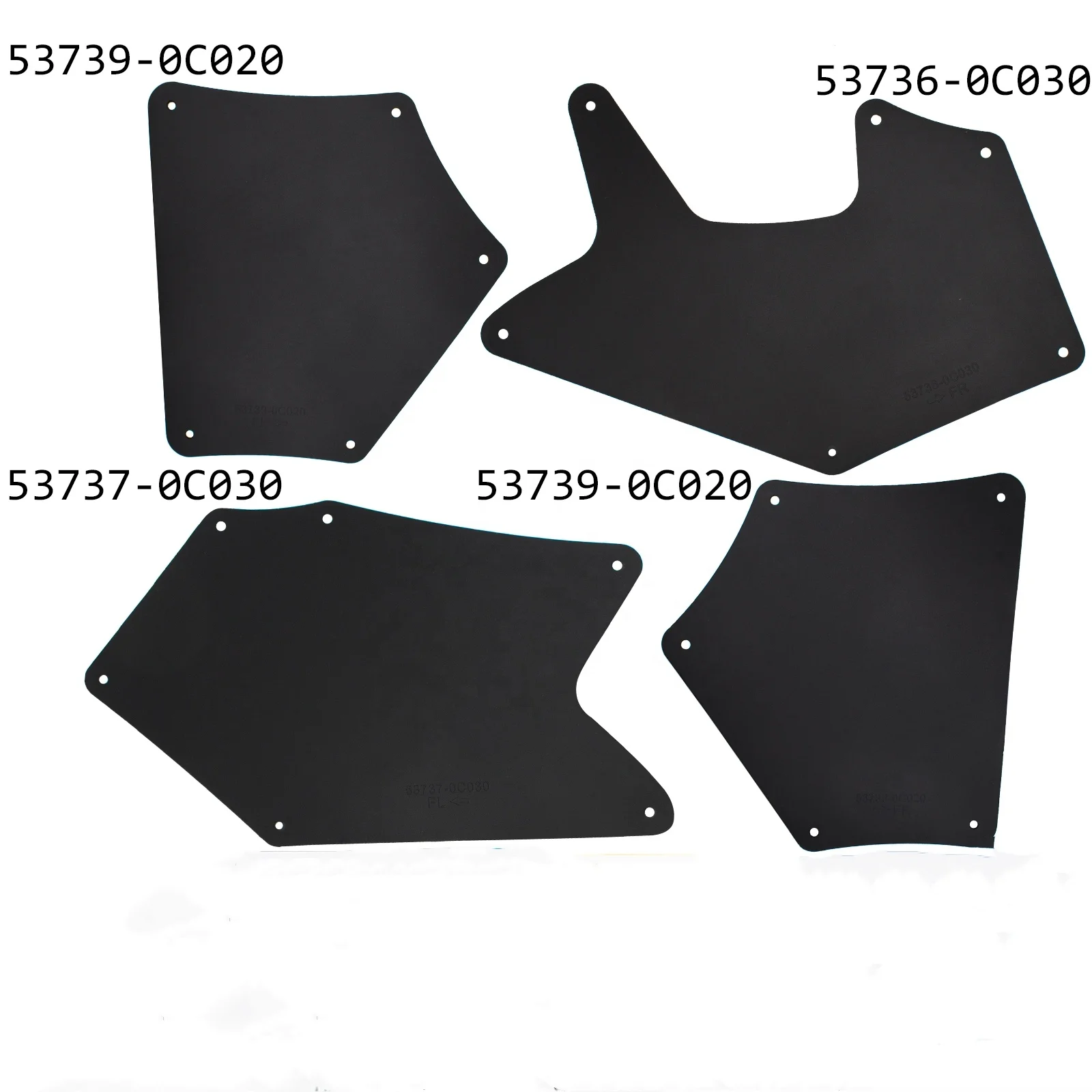 For Toyota Tundra XK50 Sequoia XK60 Mud Flaps Splash Guards Mudflaps Fender Liners Shield Apron Seal Flares Rubber 53739-0C020