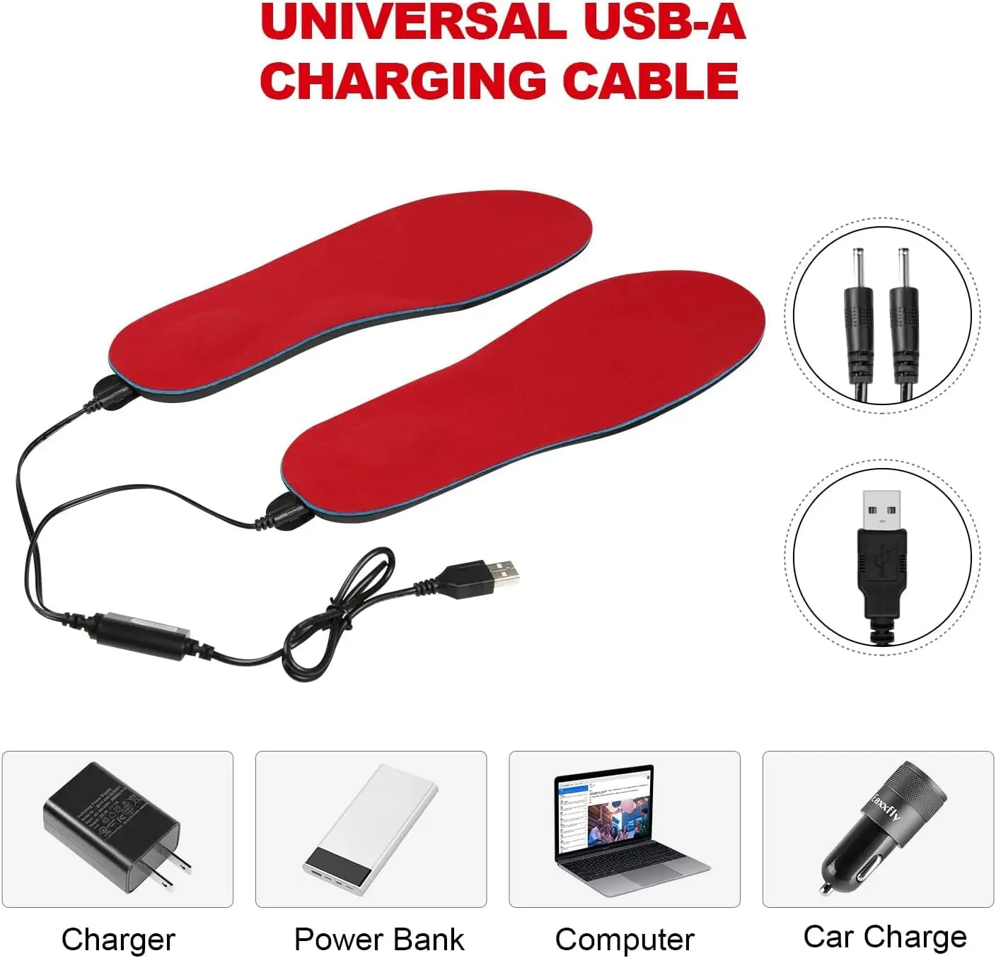 Winter  Battery Powered Heating Insole Remote Control Foot Warmer for Hunting Camping Hiking Electric Heated Insoles