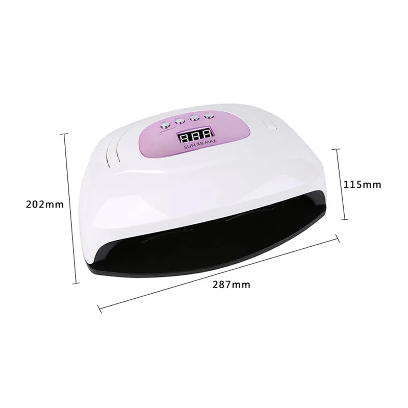 Two Hands Nail Lamp 220W Sun X8 Max  Portable UV LED  Max Nail Lamp For Drying Nail Polish Home Use