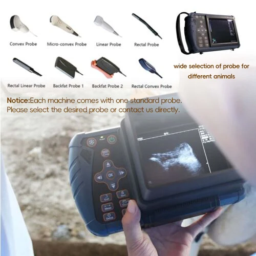 Veterinary Ultrasound Machine Pregnancy Portable Vet Handheld Scanner B-Ultra Sound Convex Probe for Cattle Pig Goat Horse
