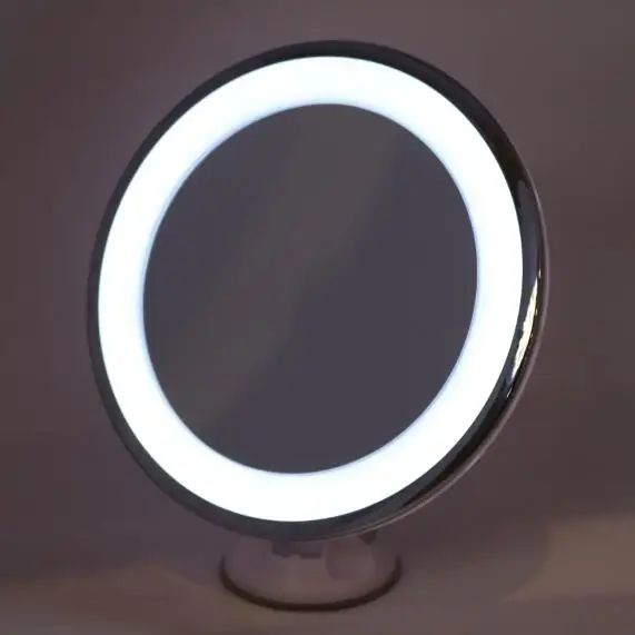360 degree rotation battery lighted magnifying suction cup led shaving mirror for men