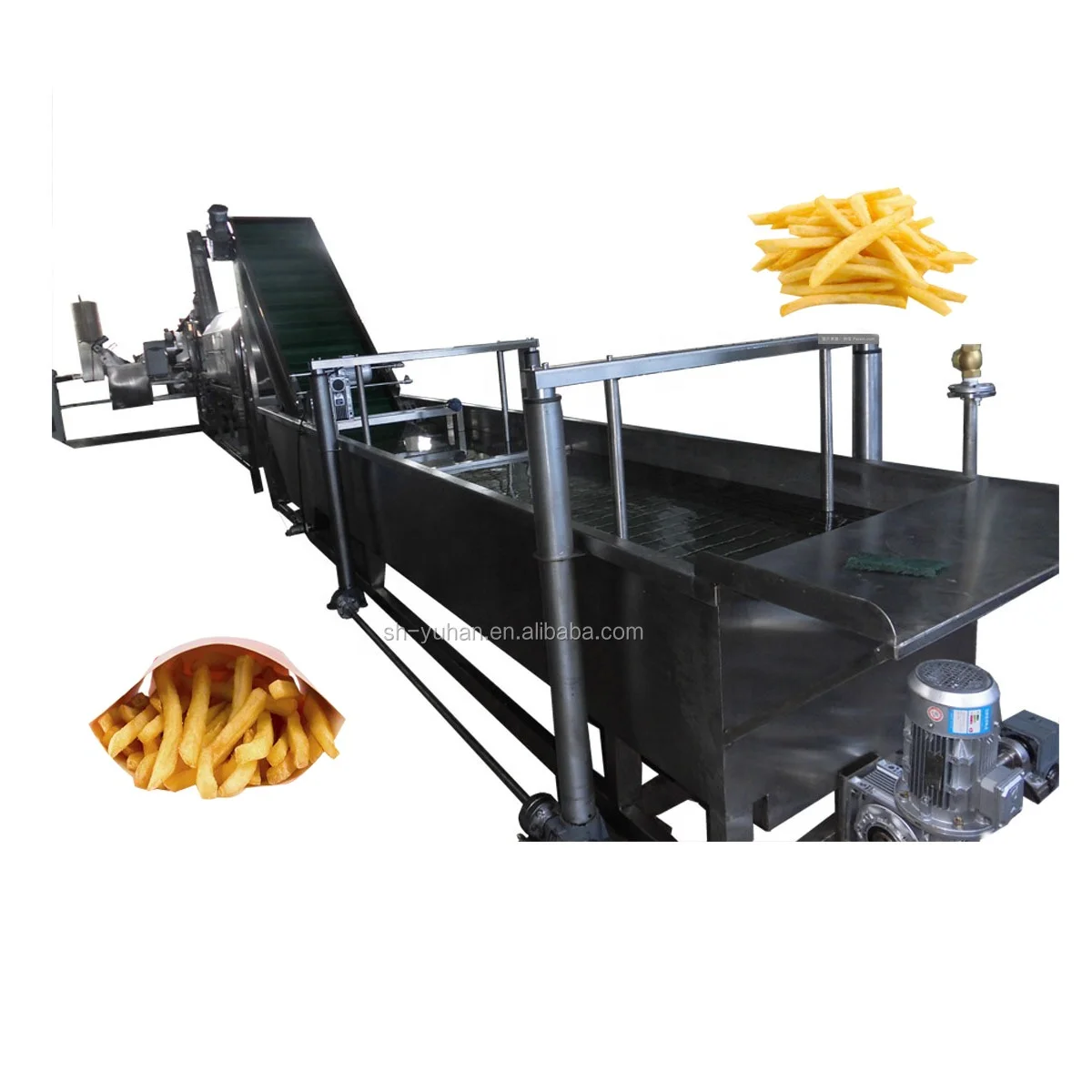 Potato peeling equipment with discount Complete set of frozen french fries making machine Potato cutting machine on sale