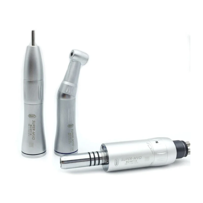 
1:1 Inner Water Spray low speed handpiece kit set with push button contra angle/dental straight/air motor 