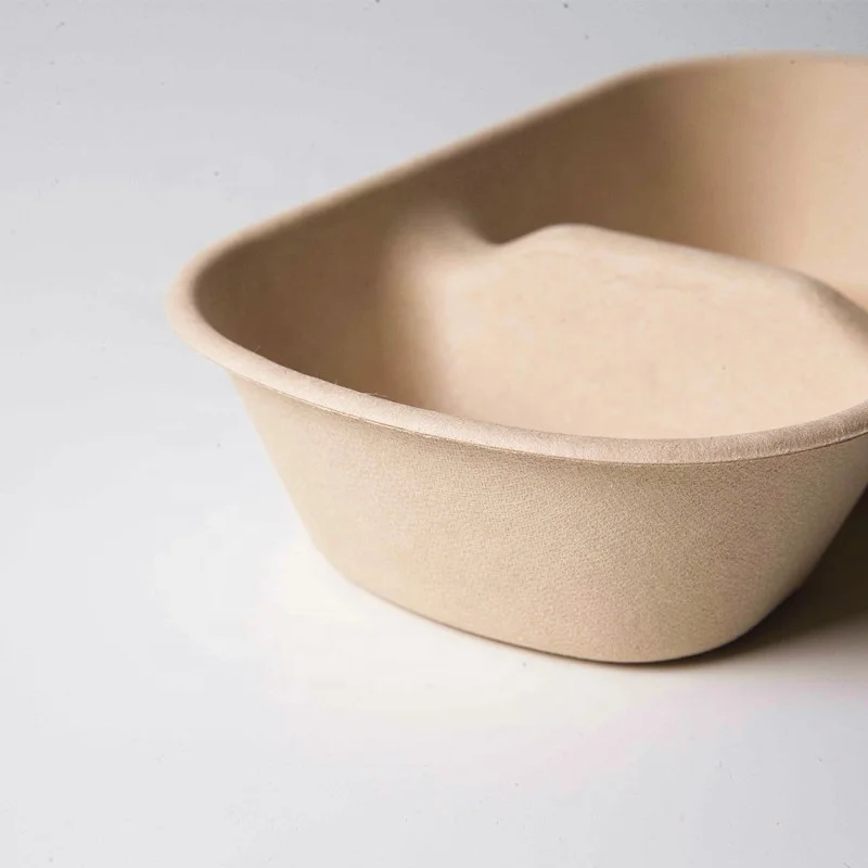 Bagasse Pulp Customized Sugarcane Food Packing Fruit Biodegradable Cornstarch 3 Compartment Disposable Food Container