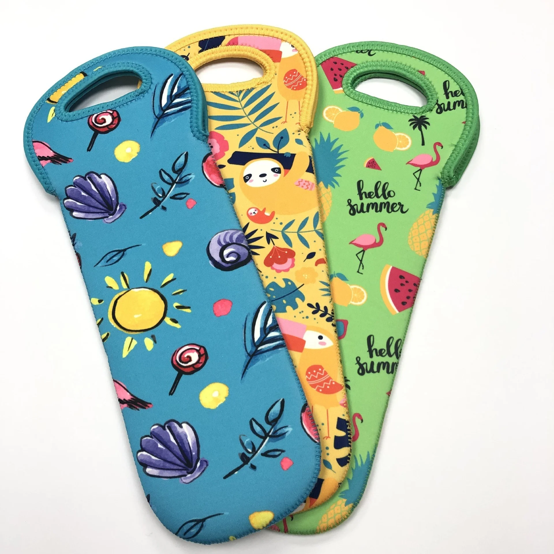 Neoprene Single Wine Bottle Tote Cooler Bag with fashion logo printing