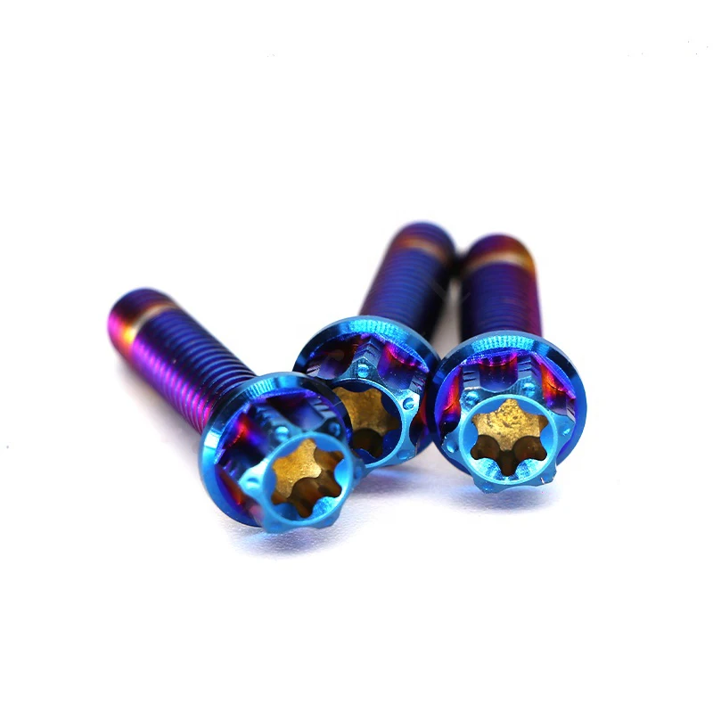 Anodized Hex Flange Titanium Bolt  Flange Head Titanium Hex Flange Bolt for Motorcycle