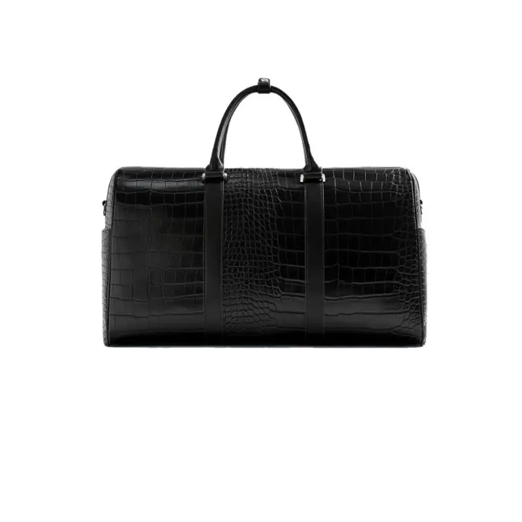 Crocodile Pu Outdoor Bowling Duffle Luggage Bag Travel Bag Black New Fashion Large Capacity Leather Man Customized Packaging