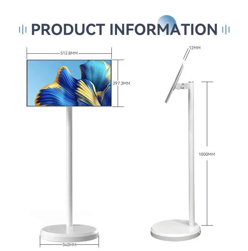 21.5Inch Tv Vintage Style Portable Rotatable Hd1080 Smart Screen Original Stand By Me Mobile Tv