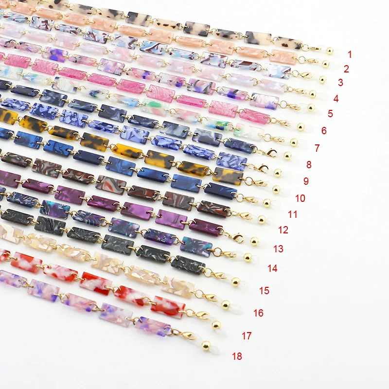 Леопардовая акриловая уксусная кислота, цепочка для солнцезащитных очков, винтажный шнурок для очков, шнурок для круглой шеи, держатель для маски, шнурок для очков