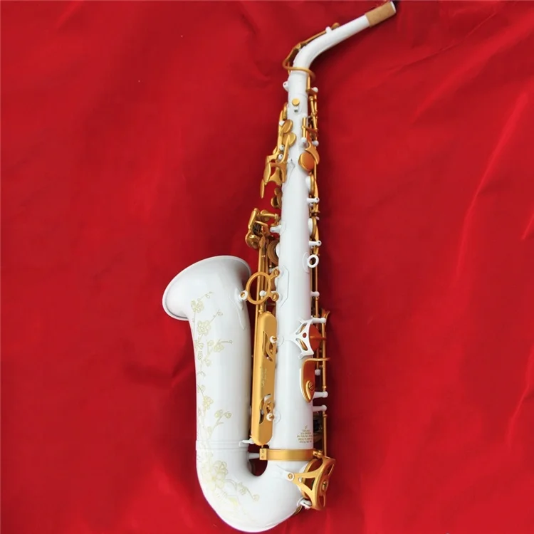 High Grade Three double arms support keys Pearl White Alto Saxophone