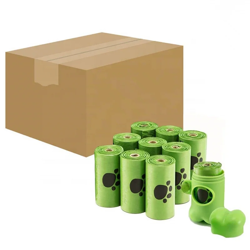 
En13432 PLA Eco 100% Corn Starch Based Compostable Biodegradable Dog Waste Poo Bags 