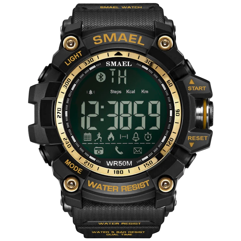 
Smael 1617 OEM custom guangzhou reloj hombr waterproof military cheap plastic men sport bluetooth smart digital LED wrist watch 