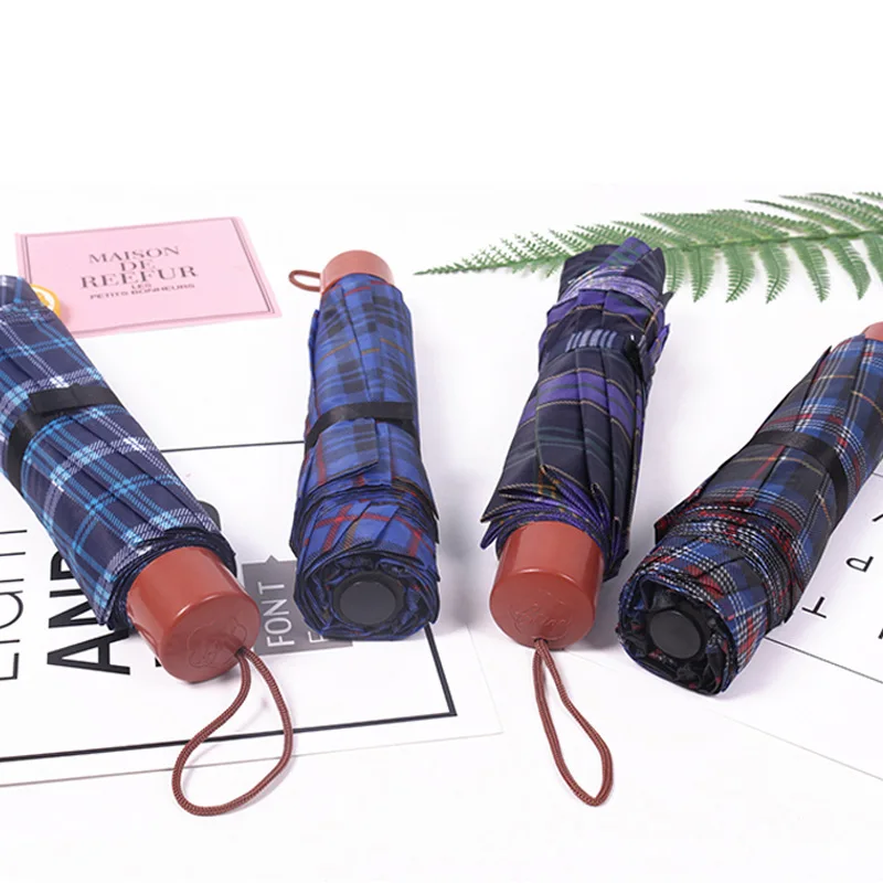Factory High Quality Wholesale Print 3 Folding Umbrella Light Weight China Made Umbrella customized