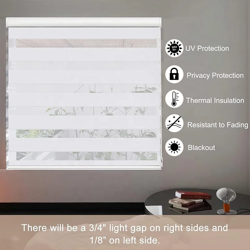 Blackout zebra shade curtain smart automatic motorized electric fabric roller screen window zebra blinds for living room window