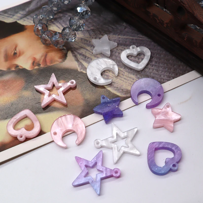Fashion Personality Star Moon Shaped Bracelet Necklace Decorative Acetate