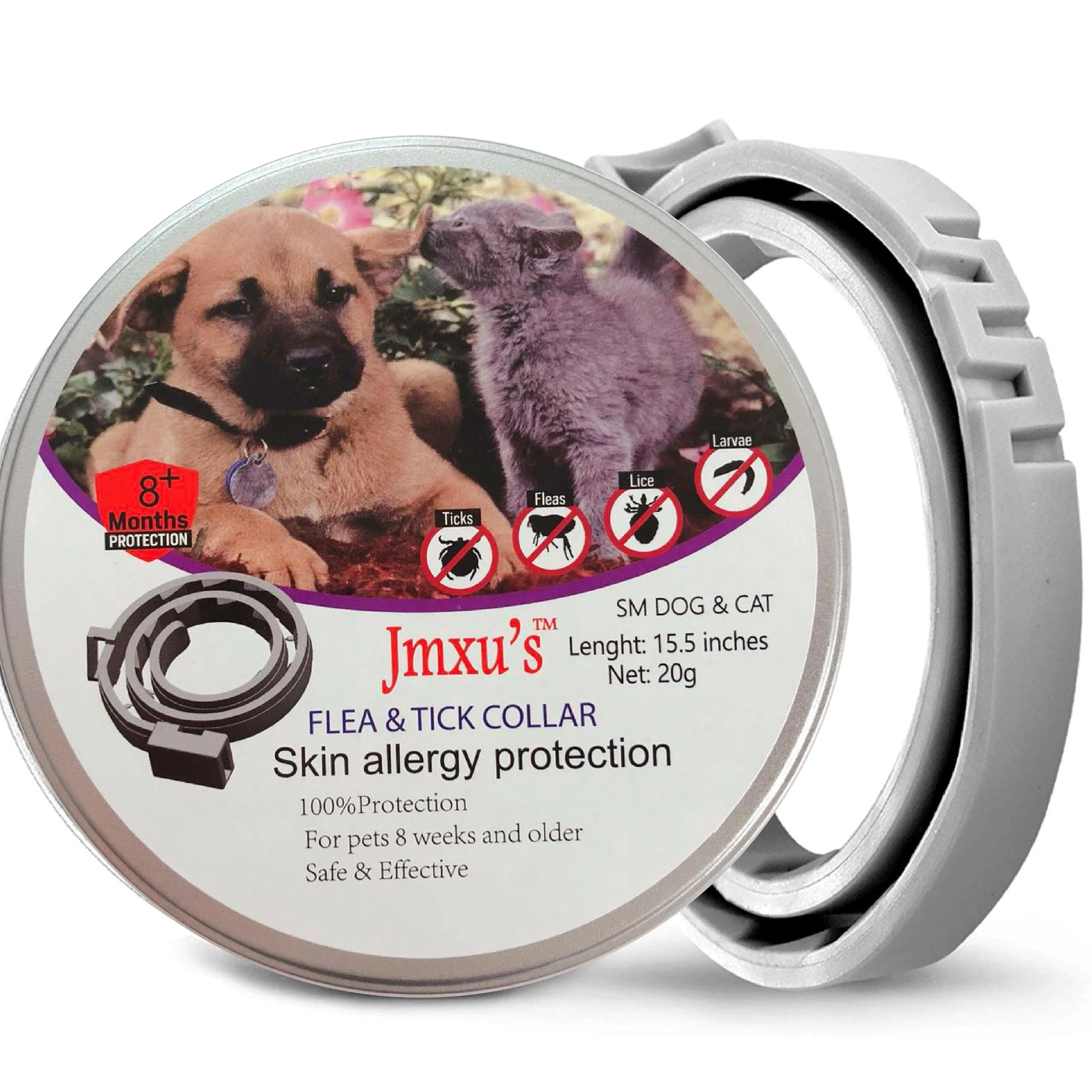 8 months protection waterproof  thermostable odorless allergy free Flea and tick collars for dogs and cats