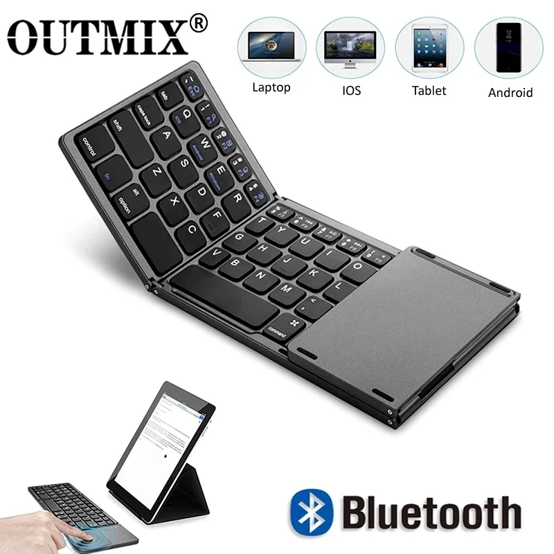 Linkinmi new 64-Key Wireless Folding Keyboard 15m Range with 140mA Battery BT LK33K Mini Keyboard for computer/laptop/phone game