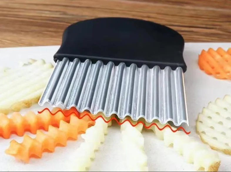 Factory wholesale Stainless mini Wavy vegetable chopper wolf tooth potato french fries onion chip knife chopper
