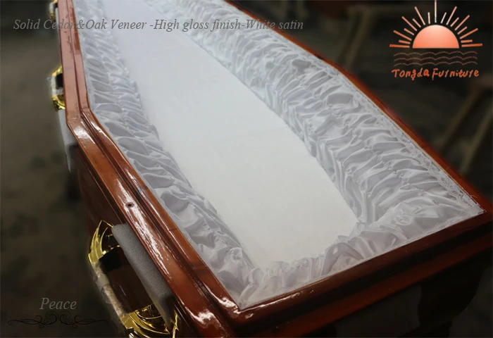 TD-E08 MDF wood veneer coffin for funeral use