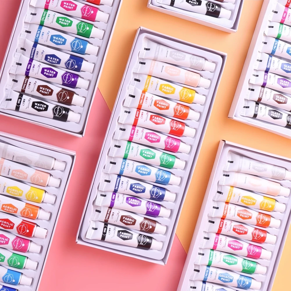 Keep Smiling Professional Non Toxic 12 Colors Artist Acrylic Paint Set for Student Painting