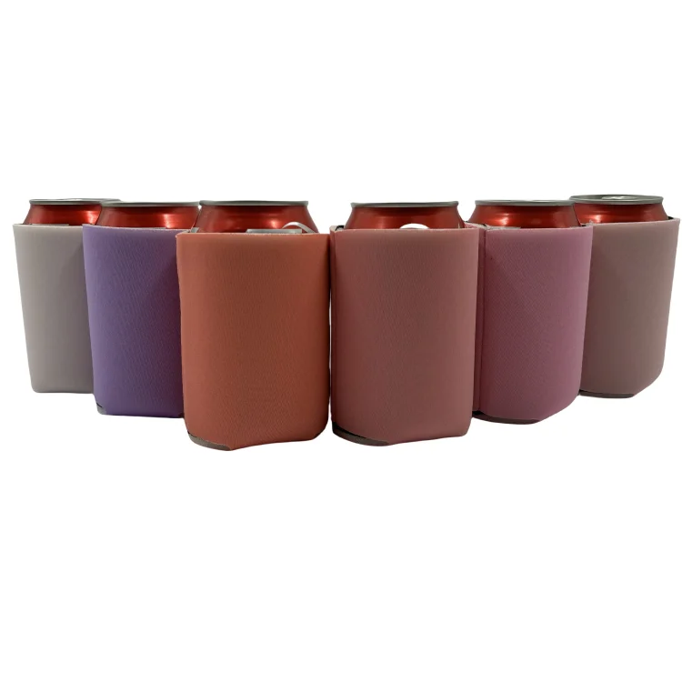 OEM Can Cooler Coolies Sleeves Blank Poly Foam - Collapsible DIY Customizable 12oz Cold Beer Soda Insulator for Parties Weddings
